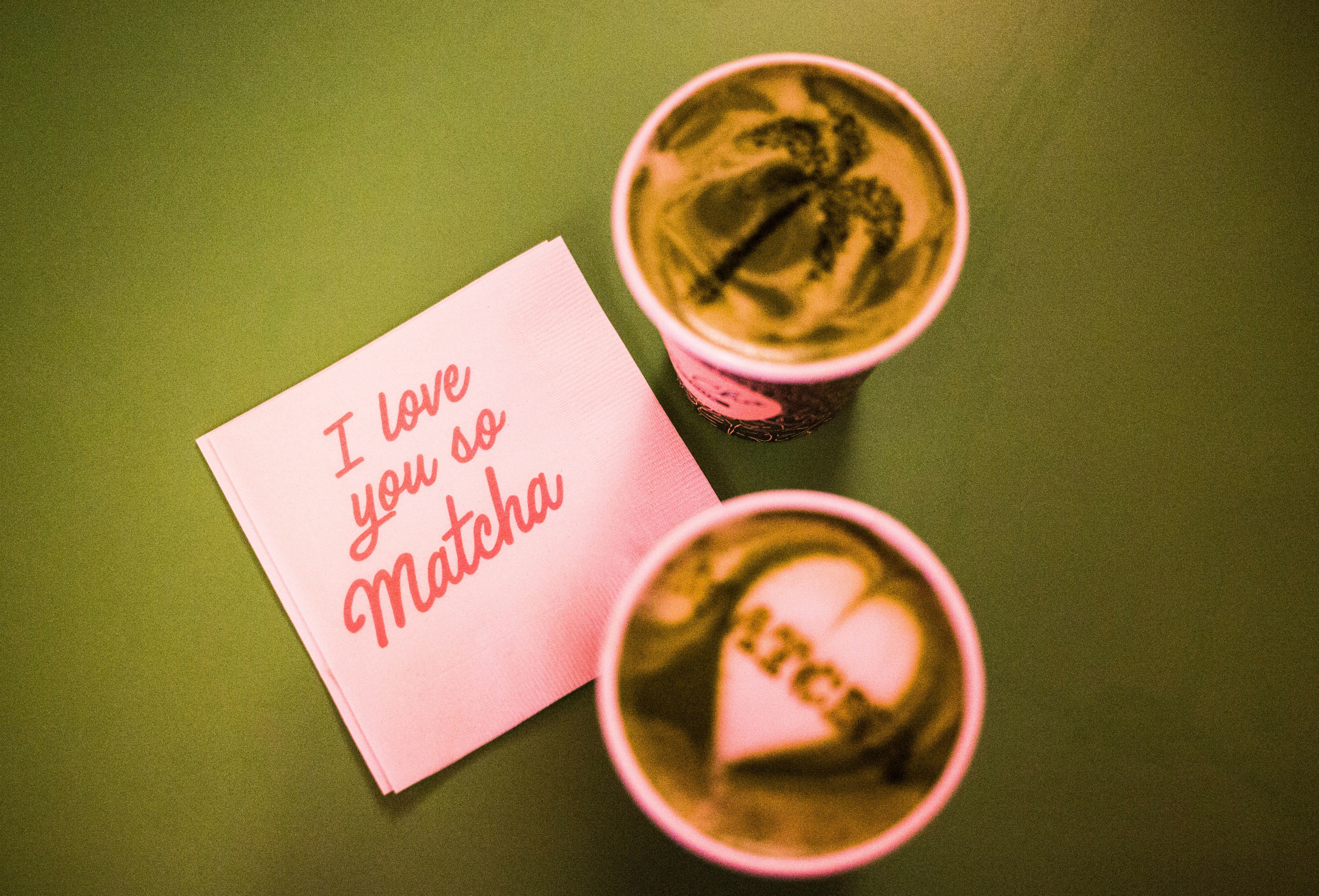 two matcha coffees